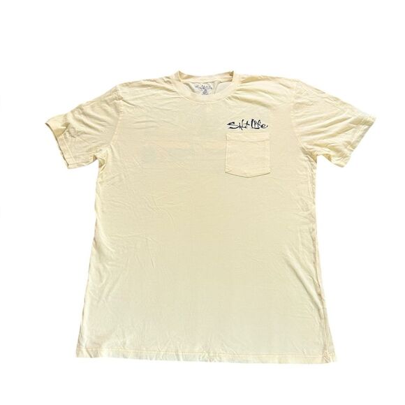 Salt Life Yellow T Shirt A Salty State Of Mind Surf Board Graphic Men Size Large - Picture 2 of 8